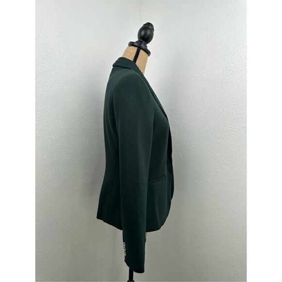 Tommy Hilfiger Women’s Green Long Sleeve Single-Button French Terry Blazer Jacke - Picture 4 of 16